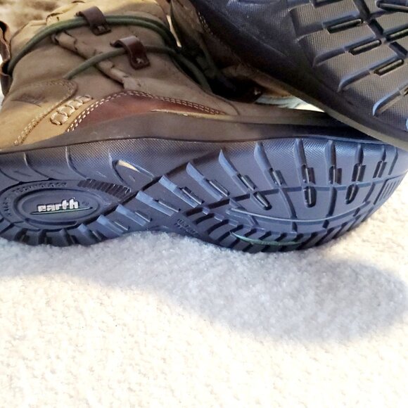 Earth Scenic Brown Khaki Leather Wrap Around Lace Ankle Boots Size 7 - Picture 12 of 12